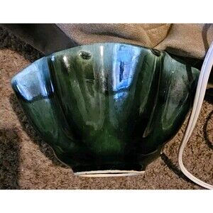 Vtg Hull Pottery USA B6 Studio Art Ruffled Bowl Signed Drip Glaze Blue Green
